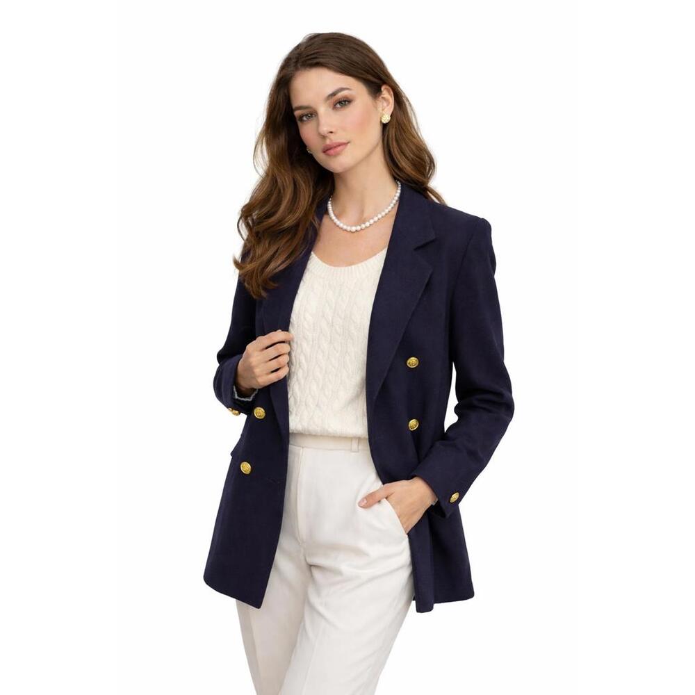 Casual Corner 80s Vintage 100% Wool Double-Breasted Women's Blazer - Size 12